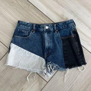 PacSun High Rise Festival Denim Patched Shorts